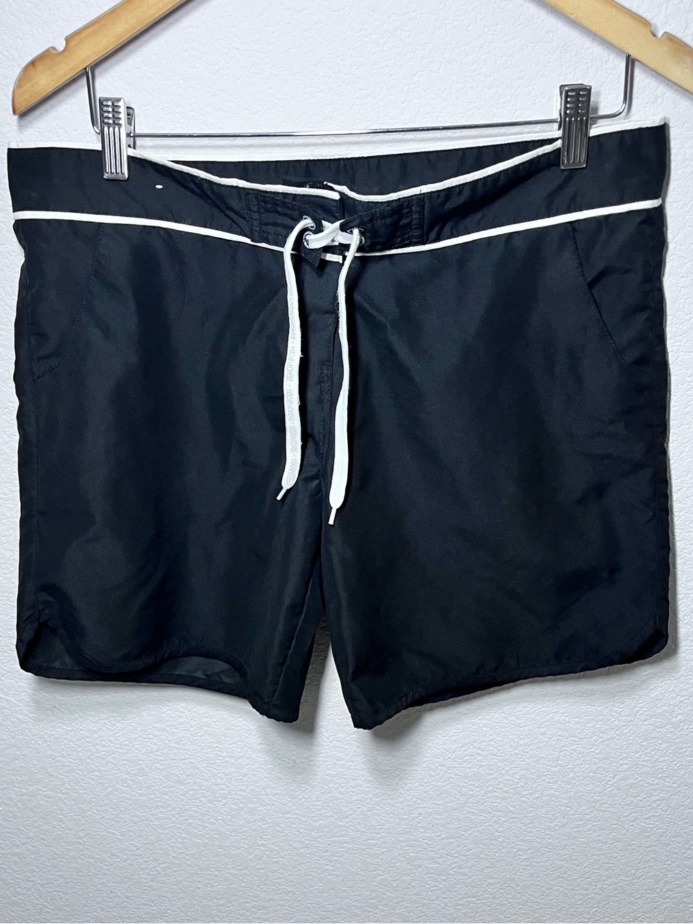 Bench Men's Black Swim Board Shorts with White Trim